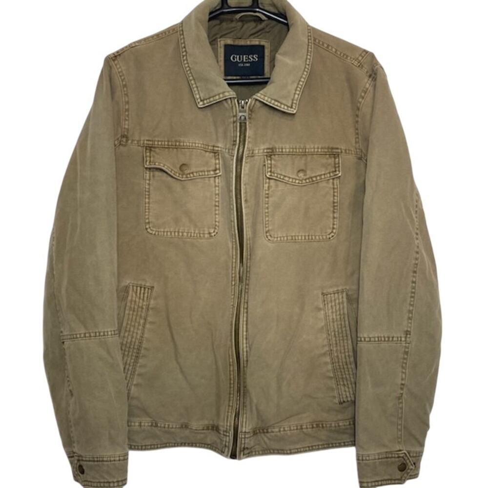 Vintage Guess Los Angeles Khaki Utility Jacket • Large